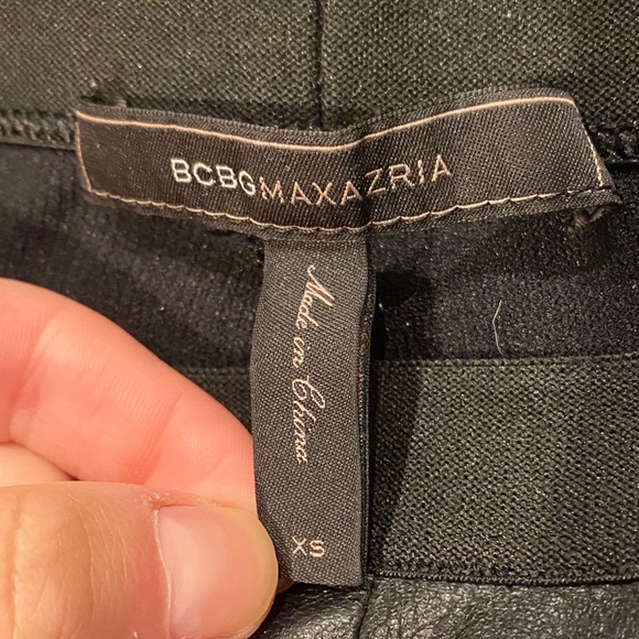 BCBG Black Faux Leather Panel Leggings, EUC - Picture 6 of 7